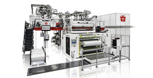flat-film extrusion line / for stretch film / for PP