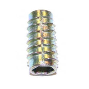 threaded insert / metal / flat / for wood