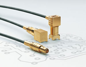 RF connector / coaxial / elbow / push-pull