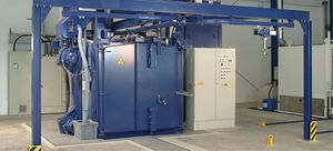 suspended load shot blasting machine / for bulk materials / automatic
