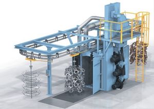 hook shot blasting machine / for bulk materials / continuous