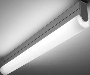 ceiling-mounted lighting / fluorescent tube / for shops / for storage hall