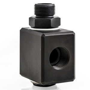 gas rotary union / high-pressure / stainless steel / right-angle