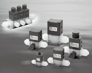 diaphragm valve / pneumatically-operated / for chemicals / PFA