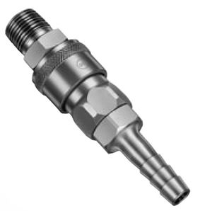 screw-in fitting / straight / pneumatic / steel
