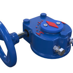 manual valve actuator / quarter-turn / spur gear / rugged