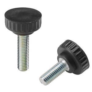 threaded knob / knurled / round / steel