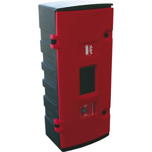 wall-mount enclosure / rectangular / polycarbonate / for fire extinguishers
