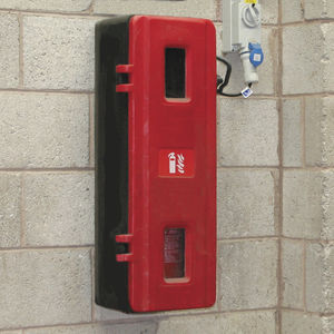 wall-mount enclosure / rectangular / polycarbonate / for fire extinguishers