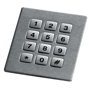 12-key keypad / panel-mount / stainless steel / IP65