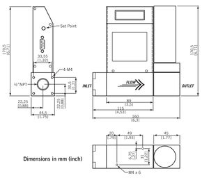 thermal mass flow controller / for gas / digital