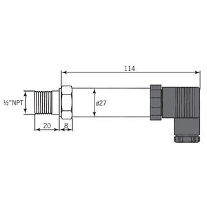 relative pressure transmitter / thermal / membrane / analog