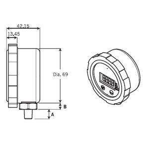 digital pressure gauge / Bourdon tube / for air / process