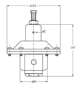 gas pressure regulator / single-stage / membrane / stainless steel