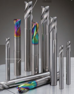 corner radius milling cutter / solid / for copper / for aluminum alloys