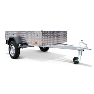 single-axle trailer / equipment / with swiveling front axle / low-loader