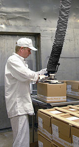 sheet metal vacuum tube lifter / for sacks / glass plate / cardboard box