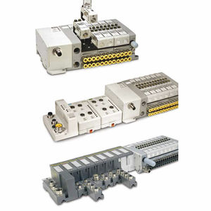 spool pneumatic directional control valve / electrically-operated / pneumatic / compact