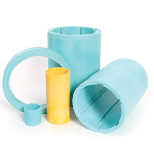 cylindrical plain bearing / composite / PTFE / synthetic fiber