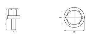screw with hexagonal head / steel / plastic / polyamide