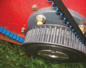 synchronous transmission belt / polyurethane / for roller conveyors / oil-resistant