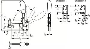 vertical toggle clamp / zinc-coated steel / push