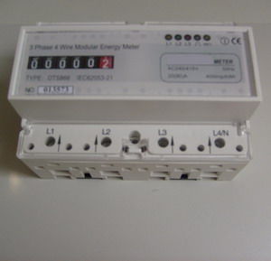 electric energy meter / DIN rail / three-phase