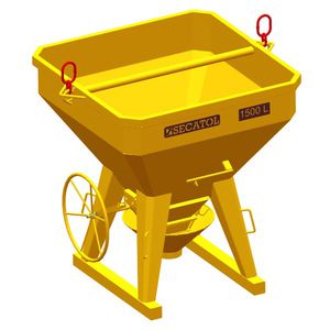 octagonal concrete skip / with discharge hose