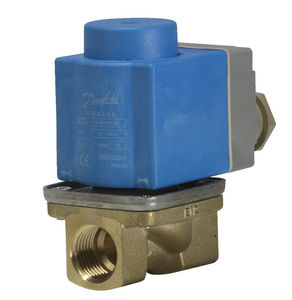 pilot-operated solenoid valve / 2/2-way / brass / low-pressure