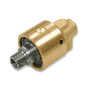water rotary union / 2-passage / brass / stainless steel