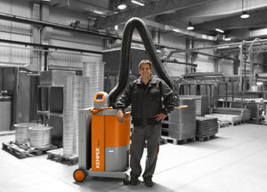 mobile fume extractor / welding / with extraction arm