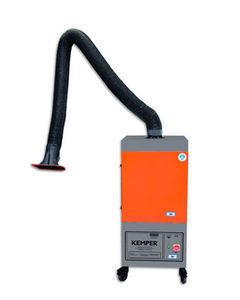 mobile fume extractor / welding / with self-cleaning filter / with extraction arm