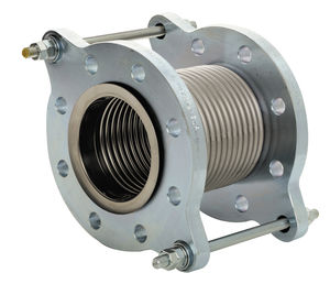 metal pipe expansion joint / round / flange / for the chemical industry