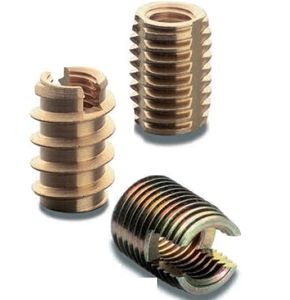 threaded insert / self-tapping / metal / flat