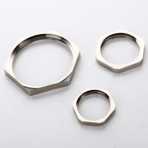 hexagonal locknut / nickel-plated brass