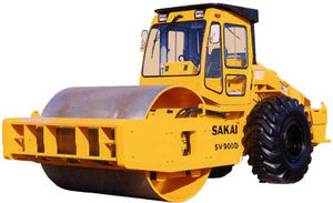 single-cylinder road roller / vibrating / articulated
