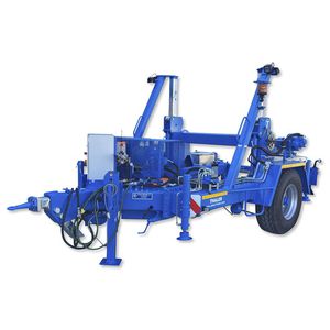 2-axle trailer / for cable transport and laying / for cable drums