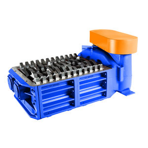 double-shaft shredder / for household waste / frozen meat / for cardboard