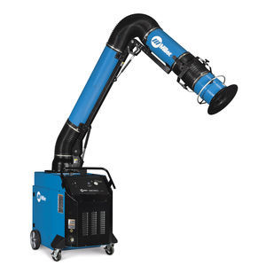 mobile fume extractor / welding / with self-cleaning filter / with extraction arm
