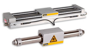 pneumatic cylinder / rodless / double-acting / magnetically-coupled