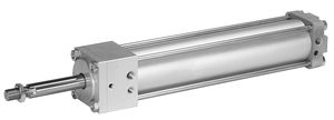 pneumatic cylinder / double-acting / blocking