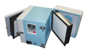 bag dust collector / pneumatic backblowing / low-pressure / mobile