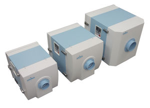 bag dust collector / pneumatic backblowing / low-pressure / compact