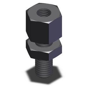 locking bolt / clamping / with hexagonal head / steel