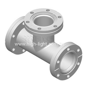 flange fitting / T / hydraulic / stainless steel