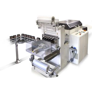 automatic sleeve wrapping machine / bag / for bottles / with shrink tunnel