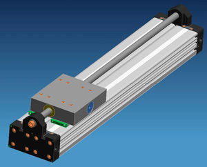 linear actuator / pneumatic / rodless / double-acting