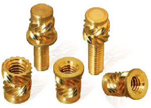 threaded insert / metal / round / ultrasonic installation