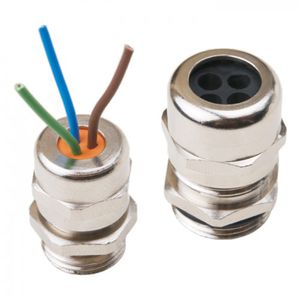 nickel-plated brass cable gland / IP65 / halogen-free / threaded