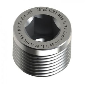 hexagonal plug / male / threaded / nickel-plated brass